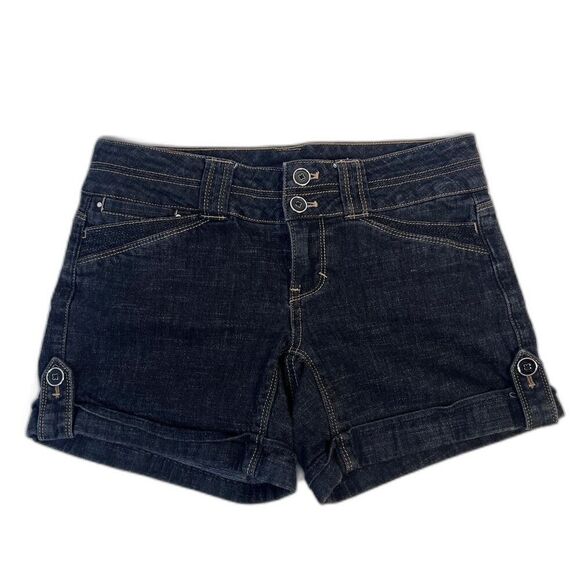 White House Black Market Pants - White House Black Market Blanc Denim Jean Shorts Dark Wash Tab Leg Size 00* LG